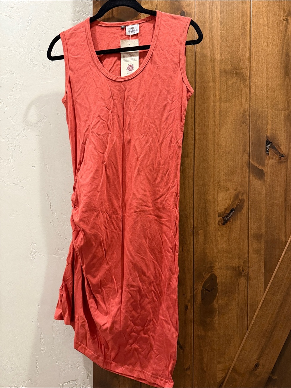Coral Asymmetrical Sleeveless Dress - Brand: